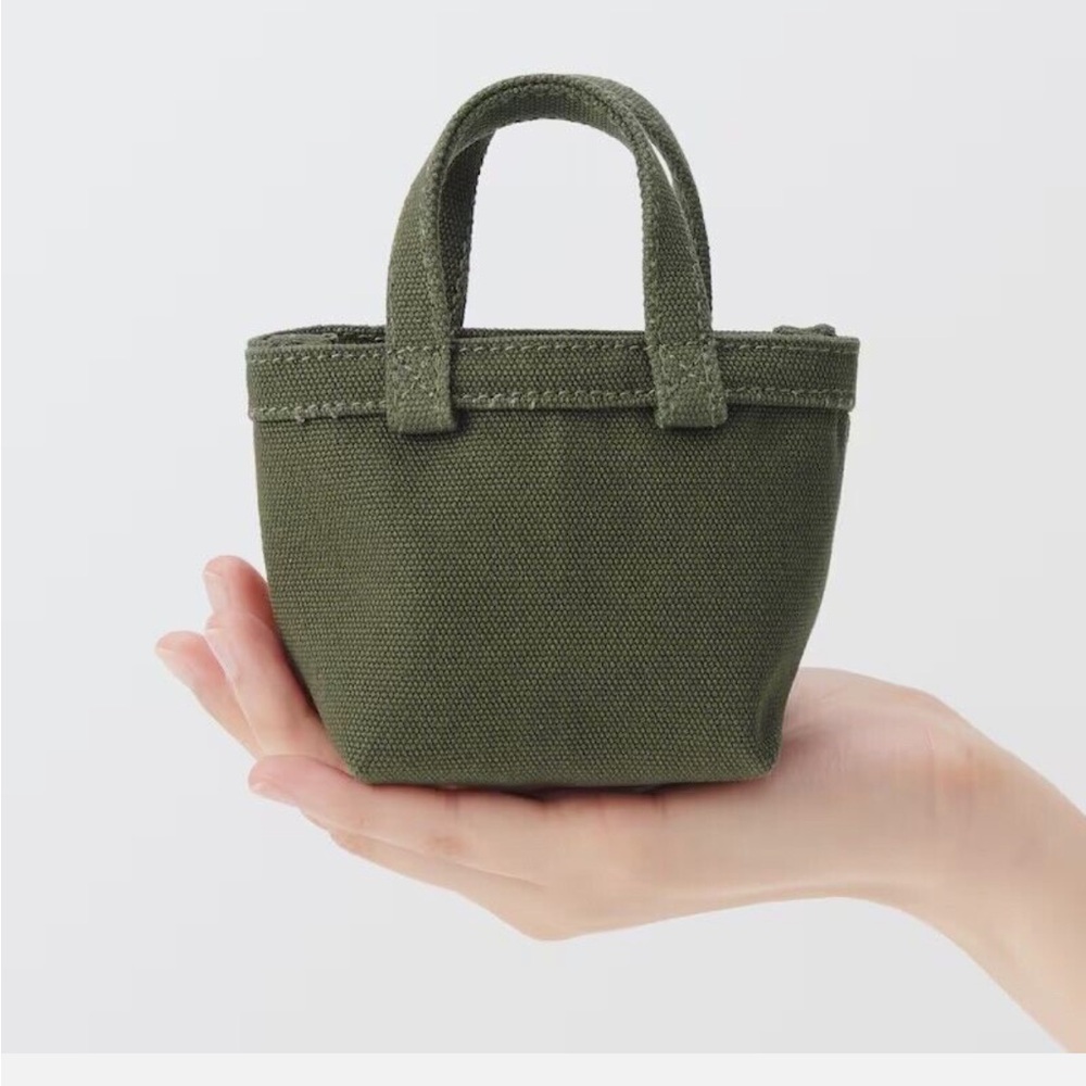 NWT Muji Mini Canvas Tote Bag Green From Japan